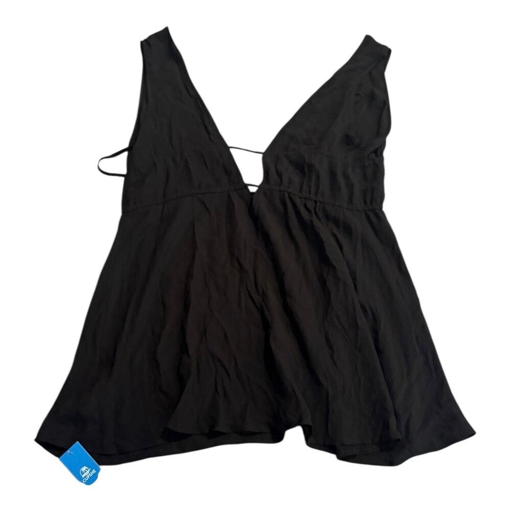 Cupshe Lace Up Backless Cover-Up Dress small black‎